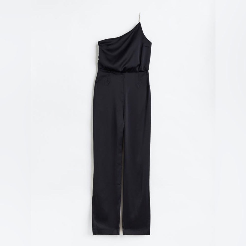 H&M silk JUMPSUIT with rhinestone strap